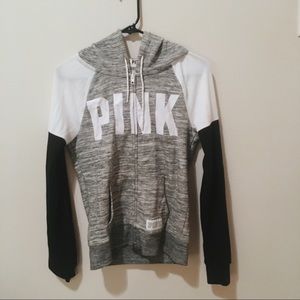 PINK / Victoria’s Secrete gray zip-up sweatshirt